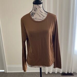 Olivia Rae Brown Long Sleeve Crewneck Top